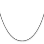 14K White Gold 1.5mm Semi-Solid Round Box with Lobster Clasp Chain - Image 2
