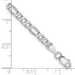 14K White Gold 3.5mm Semi-Solid Figaro with Lobster Clasp Chain - Image 2