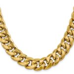 14K 15mm Semi-Solid Miami Cuban with Lobster Clasp Chain - Image 2