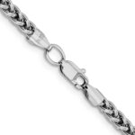 14K White Gold 3.5mm Semi-Solid 3-Wire Wheat with Lobster Clasp Chain - Image 3
