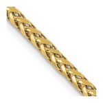14K 2.5mm Semi-Solid Diamond-cut Wheat with Lobster Clasp Chain