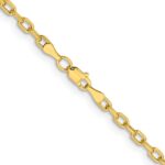 14K Yellow Gold 3mm Semi-Solid Diamond-cut Open Link Cable with Lobster Clasp Chain - Image 3