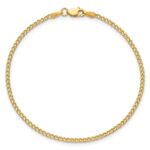 14K 1.85mm Semi-Solid Curb with Lobster Clasp Anklet - Image 5
