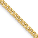 14k 3.5mm Semi-Solid Miami Cuban Chain