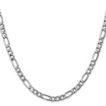 14K White Gold 5.75mm Semi-Solid Figaro with Lobster Clasp Chain - Image 2