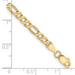 14K 3.5mm Semi-Solid Figaro with Lobster Clasp Anklet - Image 3