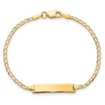 14k Polished Solid Chain/Solid Plate Flat Curb Link 22.5x4.8mm Plate 5.Baby/Child ID Bracelet - Image 4