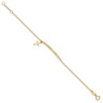 14K Polished Cross Dangle and Bar 5.Baby/Child Bracelet with 0.Extender - Image 2
