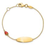 14k Enameled Strawberry Baby ID 5.5in w/.5 in Ext Bracelet - Image 4