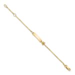 14K Polished ID with Star Childrens Bracelet - Image 2