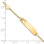 14K Polished Heart and 24x6mm Cut-out Heart Plate 5.5 inch Baby/Child ID Bracelet - Image 5