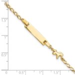 14K Polished Horse and 17x5mm Plate 6 inch Baby/Child ID Bracelet - Image 5