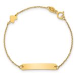 14k Polished Heart and 23x4.2mm Plate 5.5 inch Baby/Child ID Bracelet - Image 4