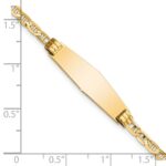 14k Polished Solid Chain/Solid Plate Anchor Link Soft Diamond Shape 26x7.5mm Plate 6 inch Baby/Child ID Bracelet - Image 3