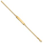 14k Polished Solid Chain/Solid Plate Curb Link 26x5mm Plate 5.5 inch Baby/Child ID Bracelet - Image 2