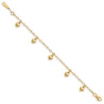 14K Child's Puffed Heart Charm Bracelet - Image 2