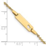 14K Polished Cut-out Heart 18x5mm Plate 6 inch Baby/Child ID Bracelet - Image 3