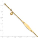 14k Polished Solid Chain/Solid Plate Heart Dangle 20x6mm Plate 4.5 inch Baby/Child ID Bracelet with 0.5 inch Extender - Image 3