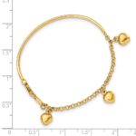 14k Polished Dangle Heart Baby Bracelet - Image 2