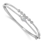 14k White Gold 3/4 carat Lab Grown Diamond VS/SI+ G+ Complete Double Strand Infinity and Pear Bangle Bracelet