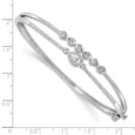 14k White Gold 3/4 carat Lab Grown Diamond VS/SI+ G+ Complete Double Strand Infinity and Pear Bangle Bracelet - Image 3