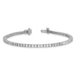 14k White Gold  2 3/4 carat Lab Grown Diamond VS+ F+ Complete Tennis Bracelet - Image 5