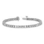 14k White Gold  7 carat Lab Grown Diamond VS/SI+ G+ Complete Tennis Bracelet - Image 5