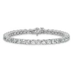 14k White Gold  12 1/2 carat Lab Grown Diamond VS/SI+ G+ Complete Tennis Bracelet - Image 3