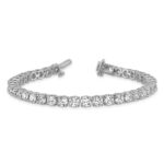 14k White Gold  14 carat Lab Grown Diamond VS+ F+ Complete Tennis Bracelet - Image 5