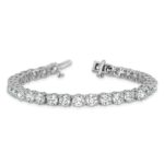 14k White Gold 16 carat Lab Grown Diamond VS+ F+ Complete Tennis Bracelet - Image 5