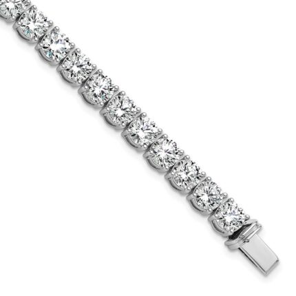 14k White Gold  22 1/2 carat Lab Grown Diamond VS+ F+ Complete Tennis Bracelet