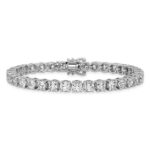 14k White Gold  11 1/8 carat Lab Grown Diamond VS/SI+ G+ Complete Tennis Bracelet - Image 3