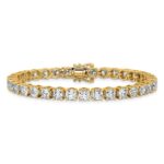 14k 11 1/8 carat Lab Grown Diamond VS+ F+ Complete Tennis Bracelet - Image 3