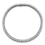 14k White Gold 7 carat Lab Grown Diamond VS+ F+ Complete Princess Bezel Set Tennis Bracelet - Image 4