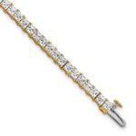 14k 7 carat Lab Grown Diamond VS+ F+ Complete Princess Prong Set Tennis Bracelet
