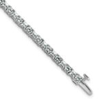 14k White Gold 7 carat Lab Grown Diamond VS/SI+ G+ Complete Princess and Round Tennis Bracelet