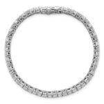 14k White Gold 7 carat Lab Grown Diamond VS/SI+ G+ Complete Princess and Round Tennis Bracelet - Image 4