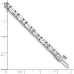 14k White Gold 10 carat Lab Grown Diamond VS+ F+ Complete Emerald and Round Tennis Bracelet - Image 7