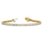 14k 5 carat Lab Grown Diamond VS+ F+ Complete Princess Prong Set Tennis Bracelet - Image 5