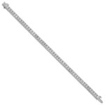 14k White Gold 10 carat Lab Grown Diamond VS/SI+ G+ Complete Princess Bezel Set Tennis Bracelet - Image 2