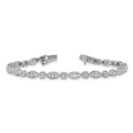 14k White Gold 1 carat Lab Grown Diamond VS/SI+ G+ Complete 7 inch Fancy Bracelet - Image 5