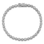 14k White Gold 7/8 carat Lab Grown Diamond VS/SI+ G+ Complete 7 inch Fancy Bracelet - Image 4