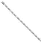 14k White Gold 11 carat Lab Grown Diamond VS/SI+ G+ Complete Round and Oval 7 inch Fancy Tennis Bracelet - Image 2