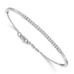 14k White Gold Complete 3/4 carat Diamond Half-Bangle 6.75 inch Bracelet with 0.5 inch Extender