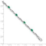 10k White Gold Diamond and Emerald Bracelet - Image 3