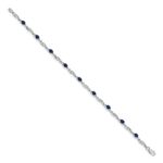 10k White Gold Diamond and Sapphire Bracelet - Image 2