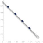 10k White Gold Diamond and Sapphire Bracelet - Image 3