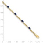 10k Diamond and Oval Sapphire Bracelet - Image 4
