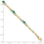 10k Diamond and Emerald Bracelet - Image 4