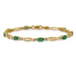 10k Diamond and Emerald Bracelet - Image 3